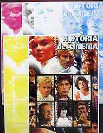 Angola 2002 History of the Cinema #02 large imperf sheetl...