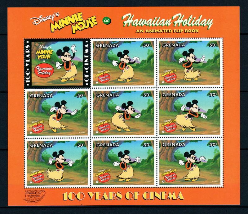 X0 Disney 719  Grenada SC# 2698 Hawaiian Holiday Mini-Sheet