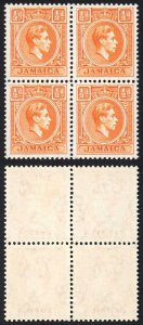 Jamaica SG121b 1/2d Orange Block 3 x U/M Cat 13 pounds