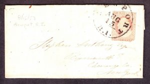 US 11 or 11a 1851 Issue 3c Washington on Cover (-150)