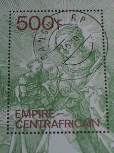 EMPIRE CENTRAL AFRICA STAMP-1978 VIRGIN & THE CHILD PAINTING-CTO-S/S SHEET VF