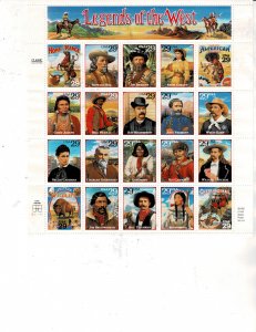 Legends of the West 29c US Postage Sheet #2869 VF MNH