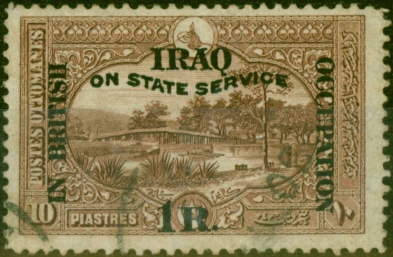 Iraq 1921 1R on 10pi Red-Brown SG15 Fine Used (2)