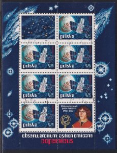 Poland 1973 Sc 1979a USA Satellite Copernicus Stamp MS8 CTO NH DG