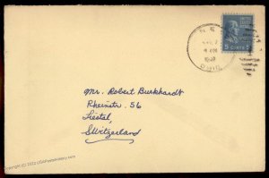 USA 5c Prexie James Monroe 1947 NEY Ohio Siestal Switzerland Cover 80114