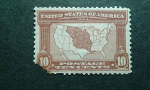 US #327 mint hinged missing corner e207 10339