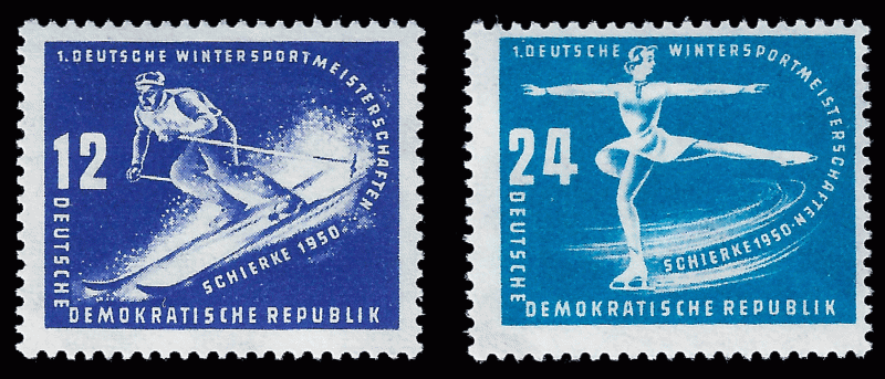 Germany, DDR 1950 Sc 51-52 MVLH F Winter Sports