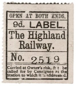 (I.B) The Highland Railway : Newspaper Parcel 9d