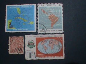 ​CUBA-MAP OF CUBA ON VERY OLD CUBA USED STAMP-VERY FINE PLEASE WATCH CAREFULLY