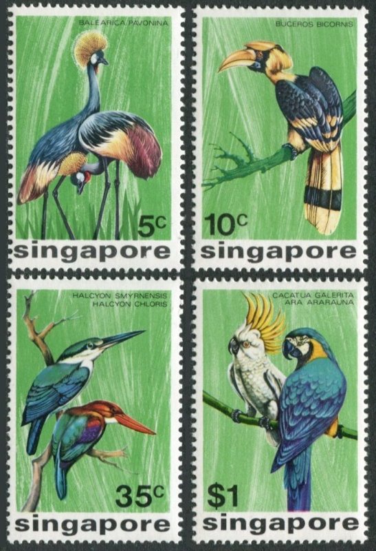 Singapore 236-239, MNH. Mi 239-242. 1975. Cranes, Hornbill, Kingfisher, Macaw.