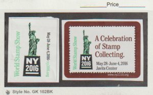 2016 New York World Stamp Show 2 Cinderella Poster Stamp  Mint on Part of Cover