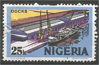 NIGERIA, 1973, used 25k, docks, Scott 302