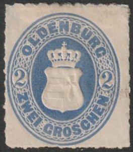 Oldenburg 1867 Sc 24 MH* corner thin