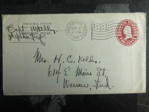 1916 Mercedes Llano Grande TX Cover to Warsaw IN Mexico Border Camp Cpt M Kelly