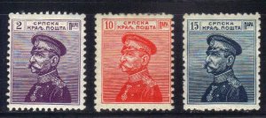 SERBIA SC# 109+112+115  **MH** 1911-14  2,10,15p   SEE SCAN