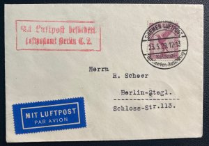 1929 Bremen  Germany Early Airmail Cover to Berlin