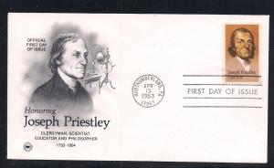US FDC Sc.# 2038 Joseph Priestley, Chemist K163