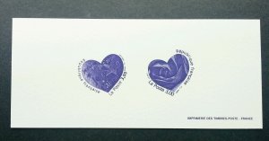 France Valentines Day 1999 I Love You Heart Rose (Imperf Proof) MNH *rare