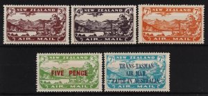 NEW ZEALAND 1931-34 Airmails with 1931 set + 5d/3d & Trans-Tasman.