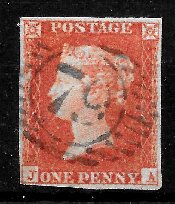 GB QV SG8 (BS32) 1d Red Imperf Plate 127 (JA) London SW Branch Office 79 Cancel
