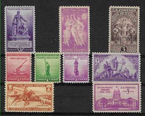 PCBstamps   US 1940 Commemoratives Year Set (903-08) 6 var., MNH