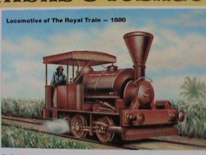 ​TRINIDAD & TOBAGO1980 SC#323 ROYAL TRAIN LOCOMOTIVE -MNH-BLOCK VERY FINE