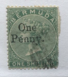 Bermuda QV 1875 ONE PENNY on 1/ used