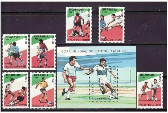 Nicaragua - World Cup Soccer 7 Stamp Set & S/S C1162-9