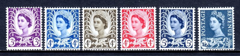 Great Britain (Wales) - Scott #7-12 - MNH - Some patchy gum - SCV $5.25