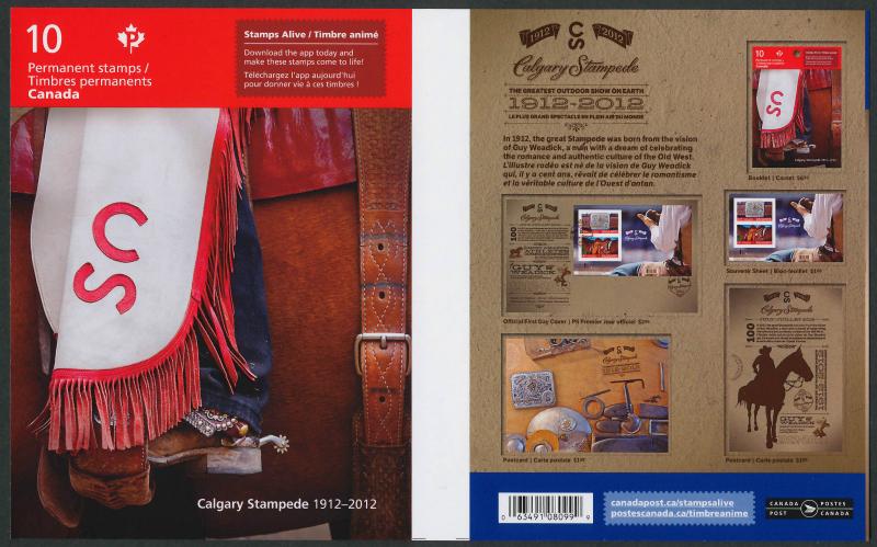 Canada 2548b Gutter Booklet MNH Calgary Stampede, Horse