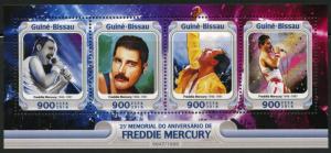 GUINEA BISSAU 2016 25th MEMORIAL  ANNIVERSARY  OF FREDDIE MERCURY SHEET  MINT NH