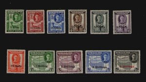 Somaliland 1951 KGVI Sc 116-26 set MH