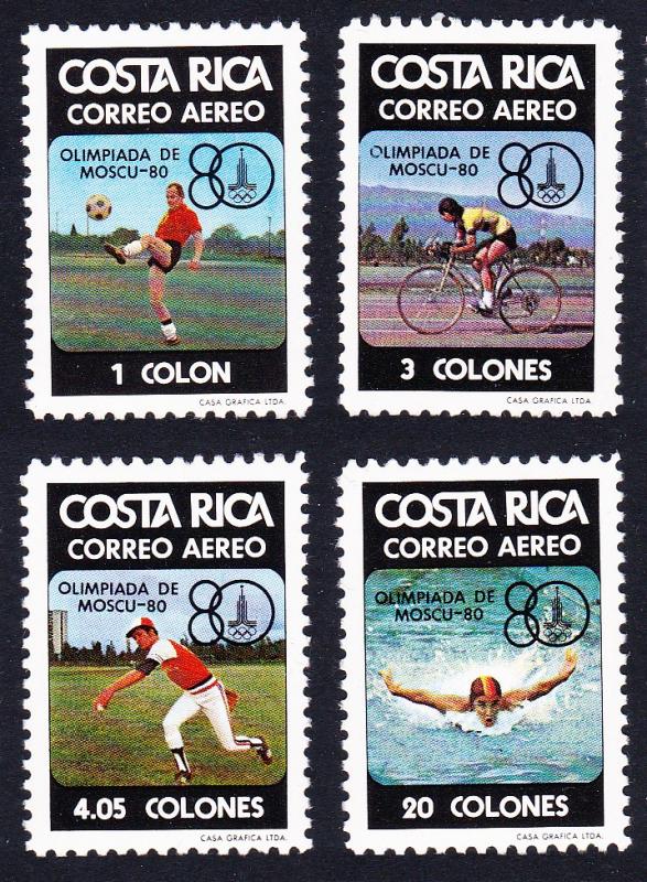 Costa Rica XXII Olympic Games Moscow 4v SG#1172-1175 SC#C782-C785