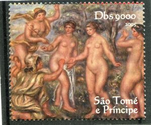 Sao Tome & Principe 2005 RENOIR NUDES Paintings 1 value Perforated Mint NH