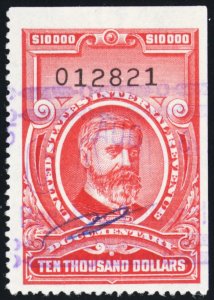 R732, Used VF $10000 Documentary Stamp - Cut Cancel - Stuart Katz
