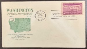 858 Grimsland cachet Washington Statehood FDC 1939