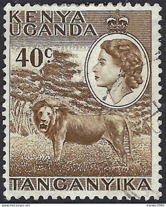 KENYA, UGANDA TANGANYIKA 1958 QEII 40c Bistre-Brown SG172 FU