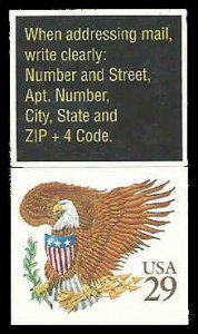 PCBstamps   US #2595 Bk Sgl 29c Liberty & Eagle, brown, MNH, (9)