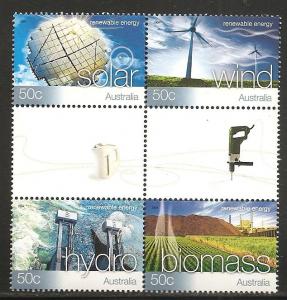 Australia 2229a 2004 Energy Gutter block MNH