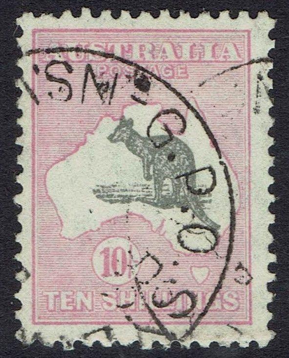 AUSTRALIA 1931 KANGAROO 10/- C OF A WATERMARK USED 