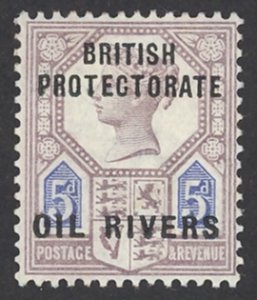 Niger Coast Protectorate Sc# 5 MH (a) 1892 5p overprints Queen Victoria