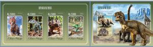 ST. TOME PRINCIPE 2014 2 SHEETS st14505ab DINOSAURS