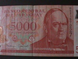 PARAGUAY-2016-CENTRAL BANK-$5000 GUARANIES-CIRULATED POLYMAR NOTE-VERY FINE