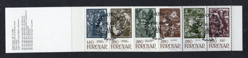 Faroe Islands Sc 120a  1984 Fairy Tale stamp booklet pane used