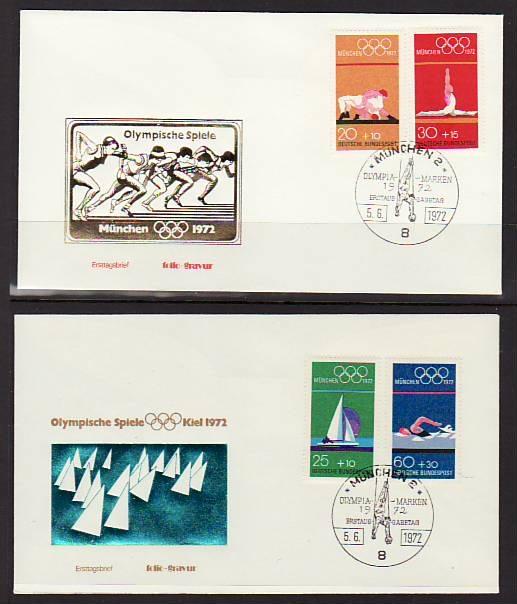 Germany B485-B488 Olympics 1972 S/2 U/A FDC 