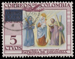 COLOMBIA AIRMAIL STAMP 1957. SCOTT # C291. USED.