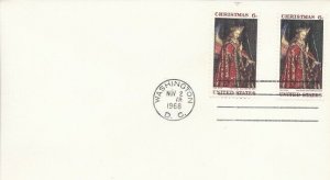 1363 & 1363a 6c CHRISTMAS 1968 - 1st day of Untagged Var. - DC machine cancel