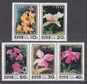 1993 North Korea 3495-3499 Flowers 5,00 €