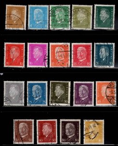 Germany Scott 366-384 Used stamp set with a few varieties.