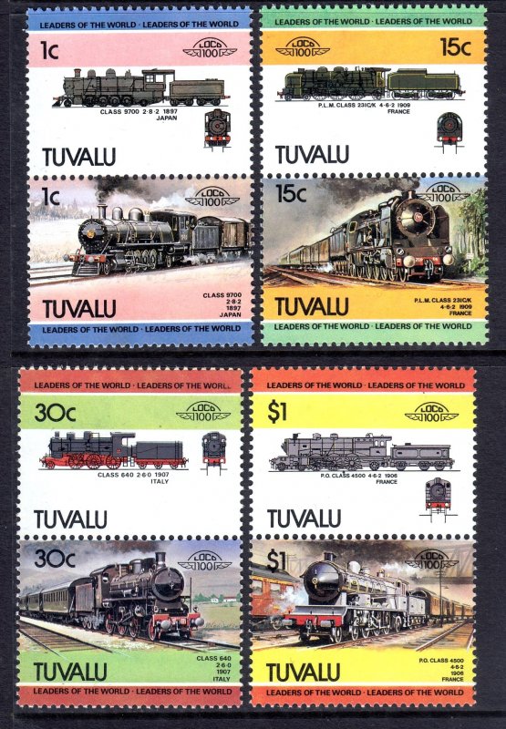 Tuvalu 1986 Locomotives Complete Mint MNH Set SG273-280